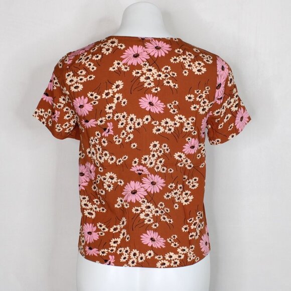 Madewell Hillside Daisies Floral Tie Front Blouse - Picture 5 of 8